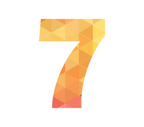 numerical number seven or 7 in multiple colors vector