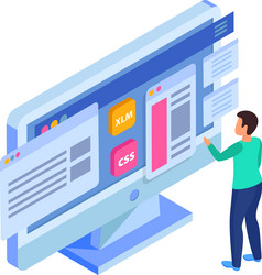 web development computer composition vector image