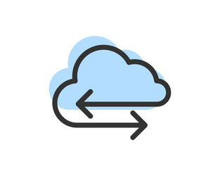 cloud storage and data transfer icon computing vector image