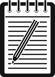 exam paper notebook icon simple style vector