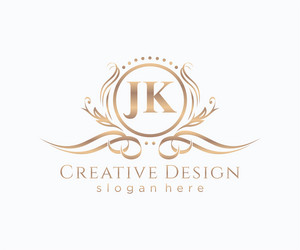 initial jk beauty monogram and elegant logo design vector