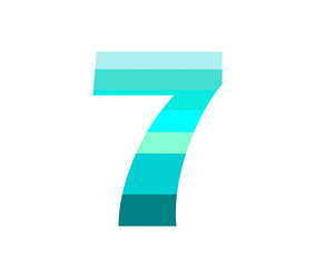 numerical number seven or 7 in multiple colors vector