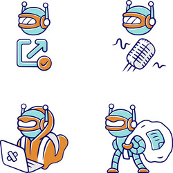 bot types color icons set hacker backlink checker vector image