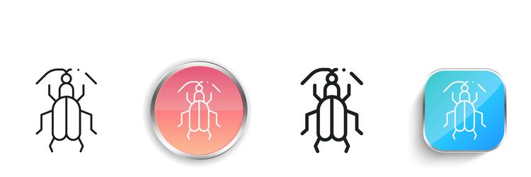 bug icon thin linear regular and button style vector image
