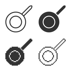 monochromatic frypan icon in different variants vector