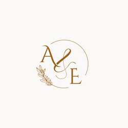 Letter ae wedding monogram logo design Royalty Free Vector