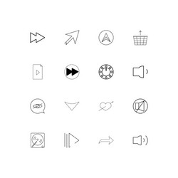 Buttons linear thin icons set outlined simple vector