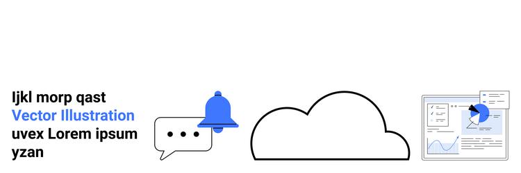 cloud computing with notifications chat bubble vector image