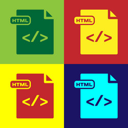 Color html file document download button vector