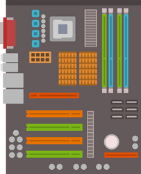 computer chip technology processor circuit vector image