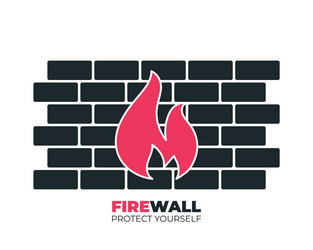 firewall icon design isolated on white background vector image