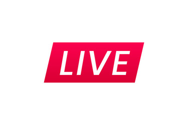 live streaming icon button for broadcasting vector