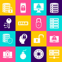 set server data web hosting laptop vector image