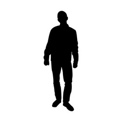 silhouette a man with tilted head in black vector