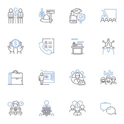 Specialists line icons collection experts vector