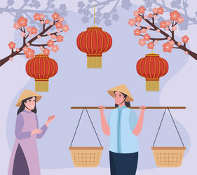 Vietnamese Women Vector Images (over 100)