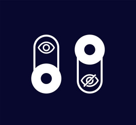 visible and hidden toggle switch buttons vector image