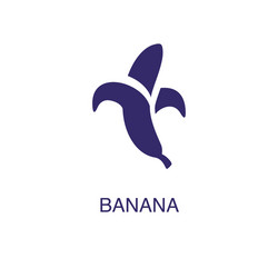 banana element in flat simple style on white vector image