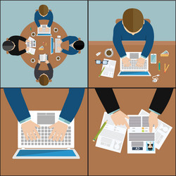 business meeting brainstorming in flat style vector