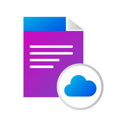 file icon with cloud gradient style vector image