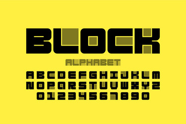 Modular Block Font vector image
