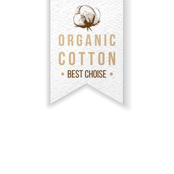 Organic cotton label with type design vector