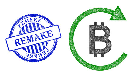 Rubber remake stamp and net bitcoin repay web mesh vector