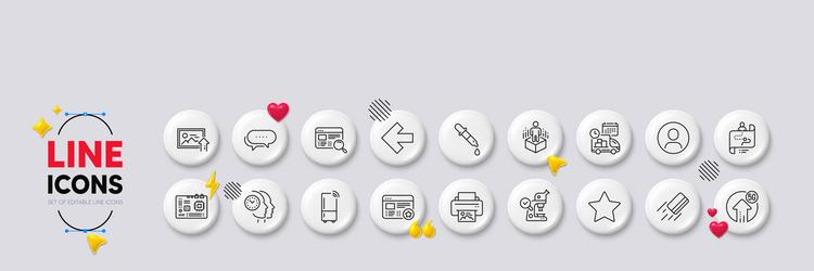 star 5g upload and delivery line icons for web vector image