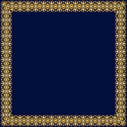 frame with gold pattern on a blue background vector image