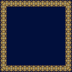 Frame with gold pattern on a blue background vector