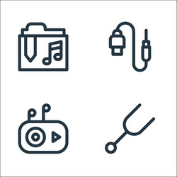 Music line icons linear set quality vector