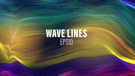 wave lines flow array color vector image