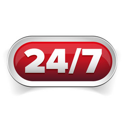 24 7 icon open hours a day and days week vector image