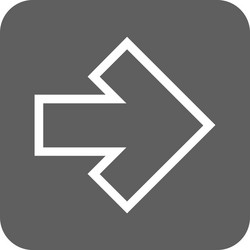 Dotted arrow right flat squared icon Royalty Free Vector