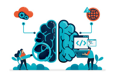 coding to create artificial intelligence program vector image
