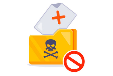 folder on the computer with prohibited files vector