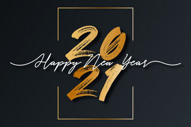 New Year 2021 Script with Festive Frame vector image