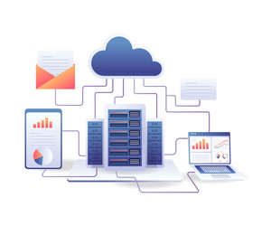 analyst data server computer network vector image