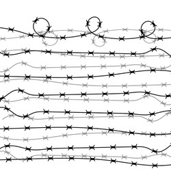 Barbed wire set isolated on white background Vector Image