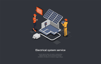 Electrical service system advertisement design vector