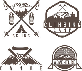 Vintage Adventure Camp Labels vector