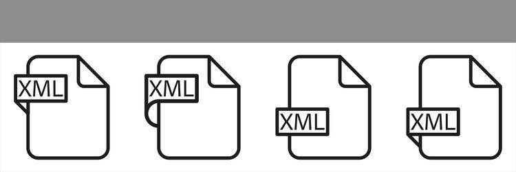 xml file format document type colored icon vector image