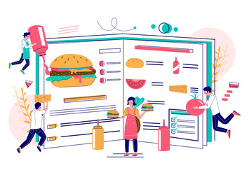 burger book concept for web banner website vector