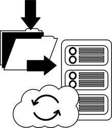 download folder file database server cloud storage vector image