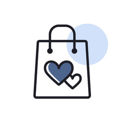 Gist bag with heart isolated icon graph symbol vector