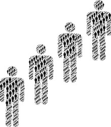 people queue icon recursion mosaic vector image