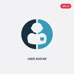 two color user avatar icon from social concept vector