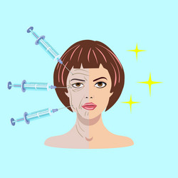 With dermal filler process Royalty Free Vector Image