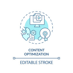 2d customizable content optimization line icon vector image