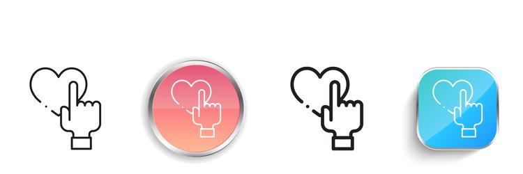 heart icon thin linear regular and button style vector image